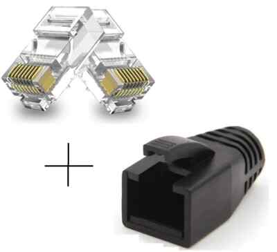 6x RJ45 Netzwerk Stecker Set Cat6 2-20Stck Verlegekabel/Patchkabel geschirmt LAN