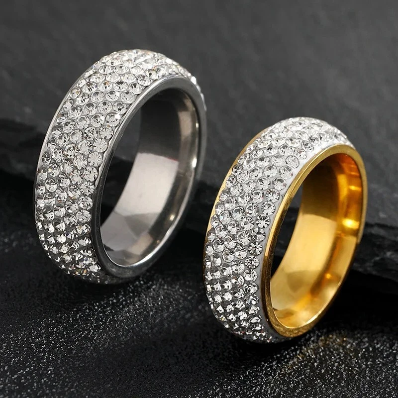 Anillos helados de lujo para hombre | Acero titanio | Opciones personalizadas Foto 2 de 4