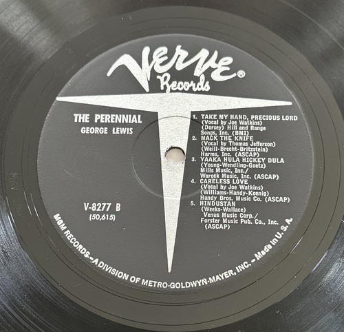 George Lewis - The Perennial Lp Vinyl Record Mono Verve Jazz Ex / Vg+ Condition - Imagen 5 de 6
