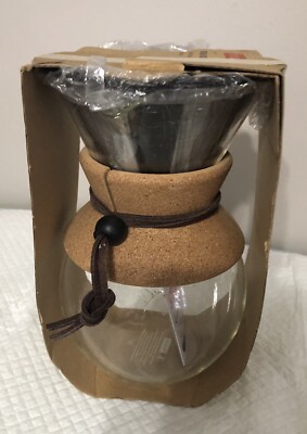 Bodum POUR OVER Coffee Maker with Cork Band, 1 L, 34 oz, 8 Cup Genuine NEW D8