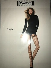Wolford Kaylee Net Tights  Size: Large Color: Black   19172 - 07