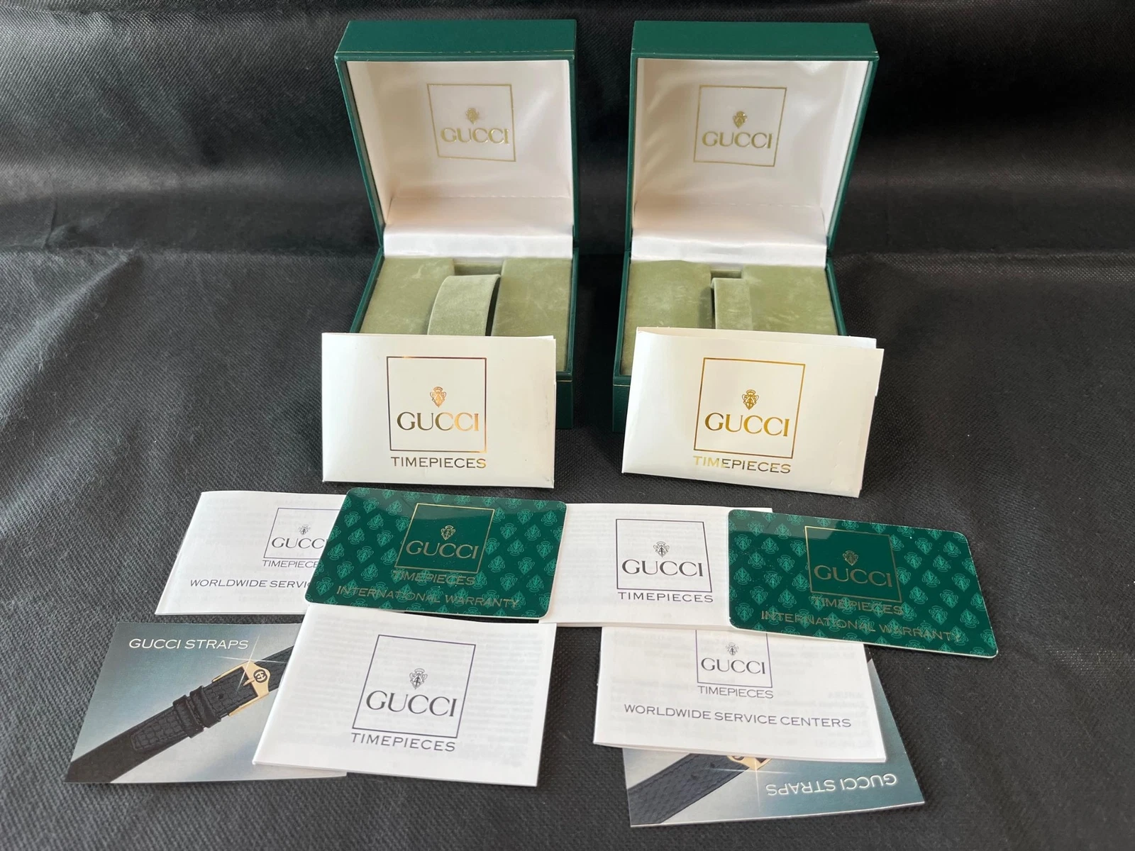 Sans montre, boîte vide, boîtier de montre GUCCI d'origine lot de 2 pièces   h0331 2