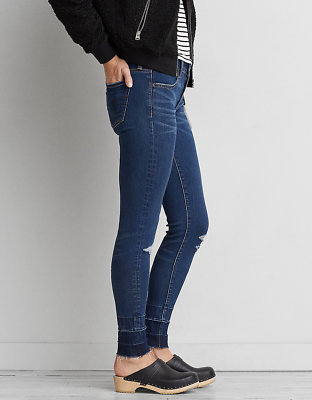 Jeans American Eagle Super Stretch - Denim X Jegging Ourlet Brut Détruit - Taille 00R - Neuf Sans étiquette Prix