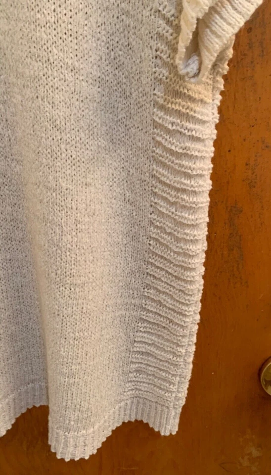 Top túnica ligera tejido marfil cable y calibre mezcla de nailon corto Slvs para mujer XL Foto 4 de 4