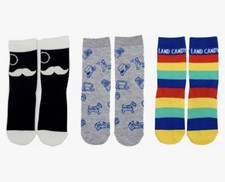 Junk Food Kids Youth Candy Land Monopoly Mustache Socks Size 9-2 1/2 (S/M)