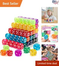 100Pcs 16Mm Game Bulk Dice 10 Colors Acrylic 6 Sided Dice Set for Classroom Teac