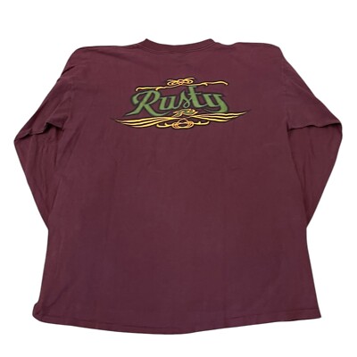 Vintage Rusty Long Sleeve T-shirt 90s Skate Surf Made In USA | eBay