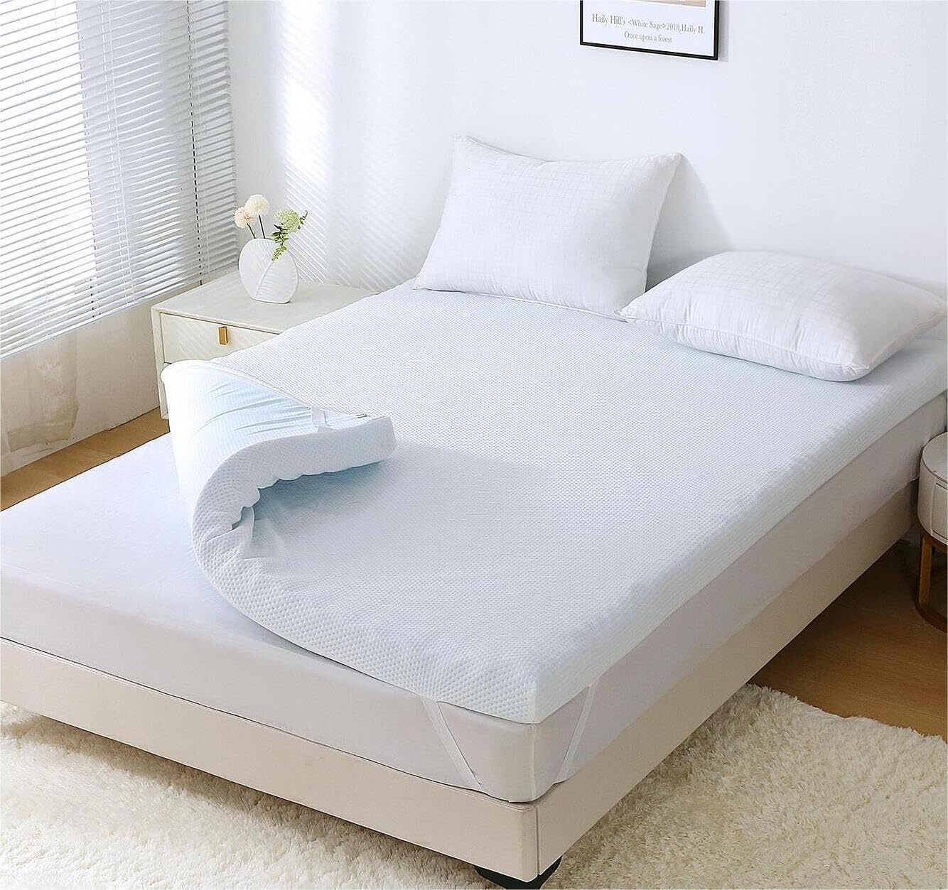 2 Inch 7-Zone Twin Mattress Topper, Egg Crate Foam Mattress Topper Twin Size ...