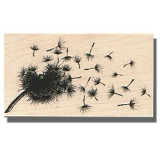 2 Wood Rubber Stamps, DANDELION Extra Seed, Flower, Nature,Plant,Garden,Spring
