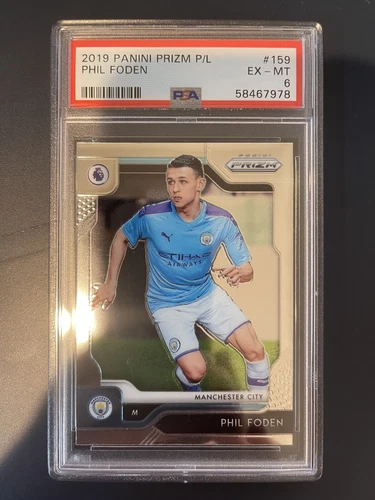 2019 Panini Prizm Premier League Phil Foden ROOKIE RC #159 PSA 6
