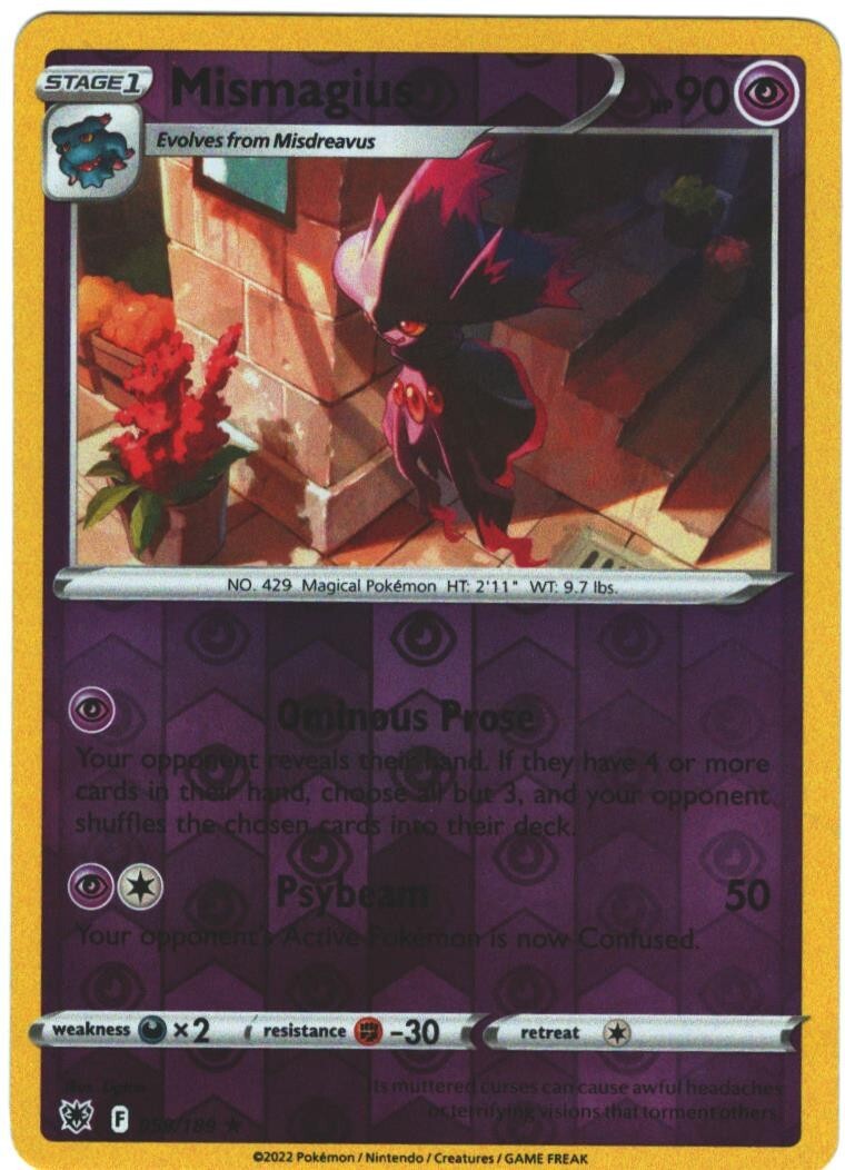 Mismagius 59/189 Astral Radiance Reverse Holo Rare Pokemon Card Pokémon TCG 089