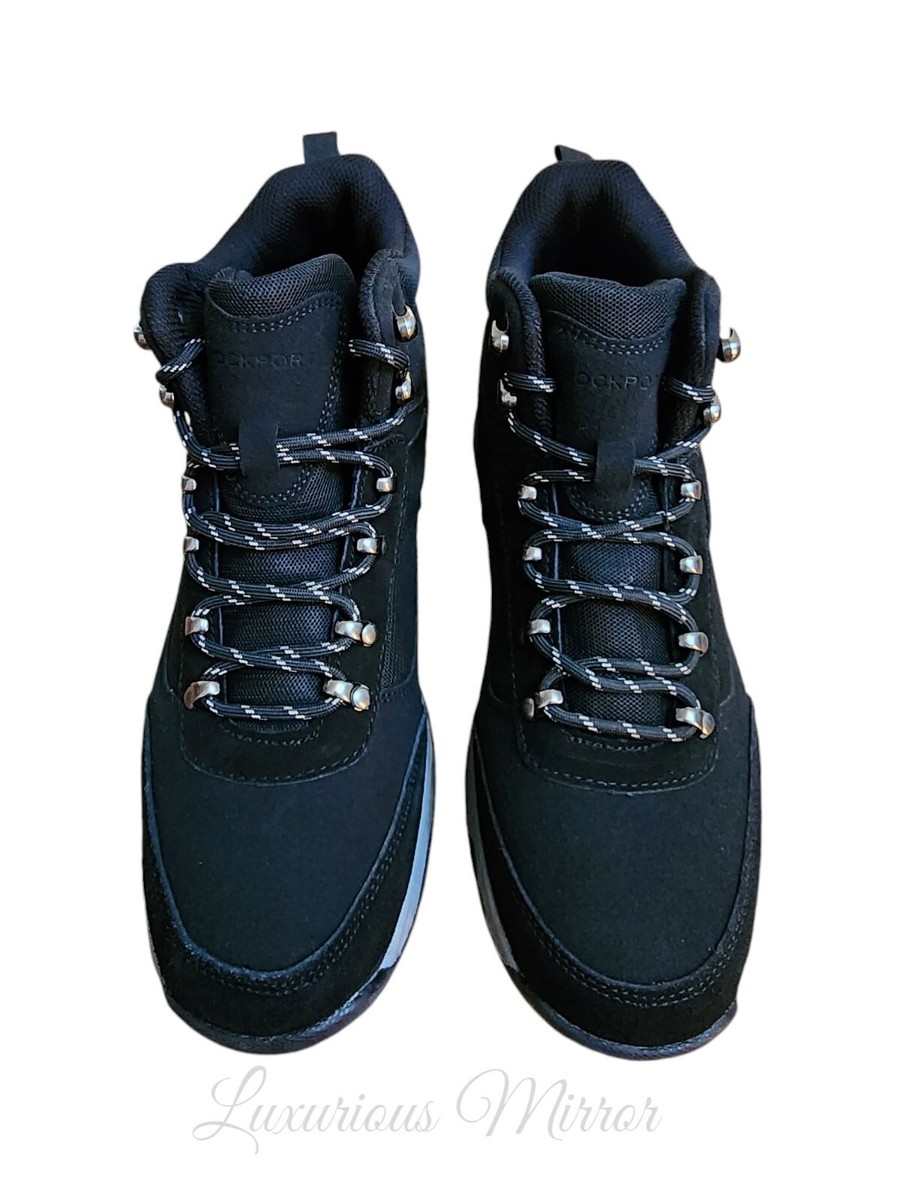 Rockport Mens Dickinson Hiker CI8554 Shoes Black Suede Mesh 