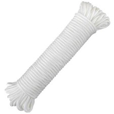 100ft White Solid Braided Nylon Rope 1/4  Strong Multipurpose Cord