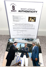 BRAD PITT GEORGE CLOONEY MATT DAMON SIGNED 8X10 PHOTO OCEANS ELEVEN 11 13 BAS