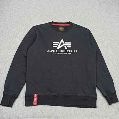 Alpha Industries Pull Homme Taille M Noir Coton Sweat-shirt - Photo 1/4