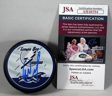 MIKHAIL SERGACHEV SIGNED TAMPA BAY LIGHTNING REVERSE RETRO PUCK AUTO +JSA COA