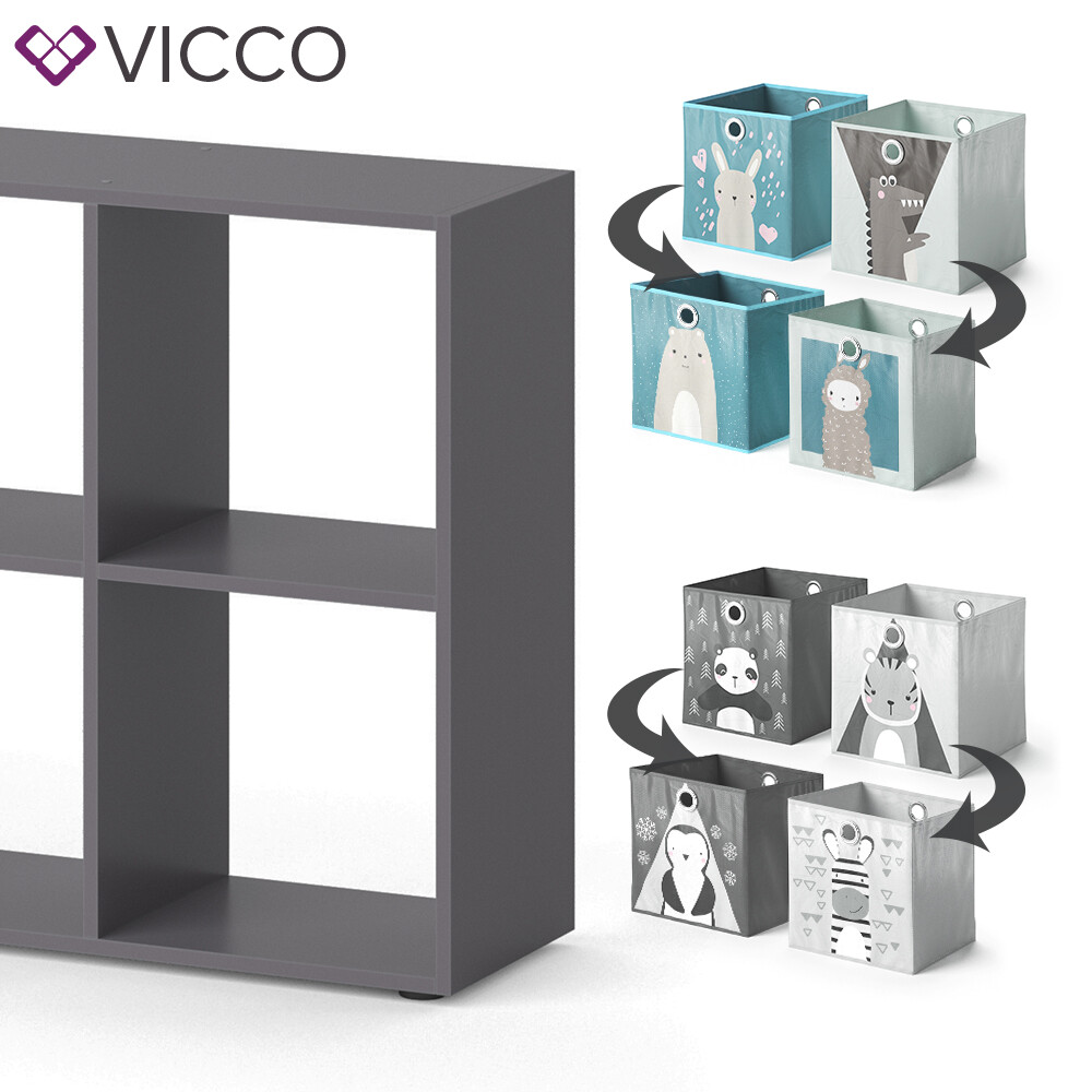 Séparateur De Pièce / Étagère à Livres Vicco Scutum - 8 Compartiments Blanc - MDF - Dimensions 70x143x29 Cm
