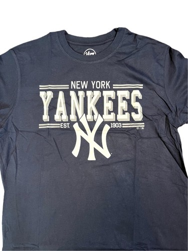 New York Yankees ‘47 Short Sleeve T-Shirt Dark Blue Size Small Round Neck - Picture 2 of 6