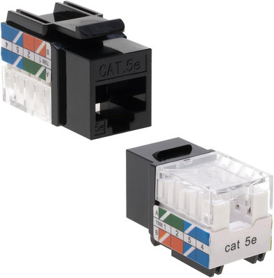 Cat5E Keystone Ethernet Wall Jack Punch down UTP 45-Degree (Easier Termination t