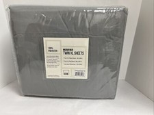 OCM College Dorm Microfiber 3 Piece Sheet Set Twin XL Solid Gray - New  Sealed