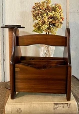 Vintage Handcrafted Cornwall Wooden Utensil & Napkin Caddy/Holder