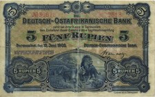R.900 5 Rupien 1905 (3-) "No 52466"
