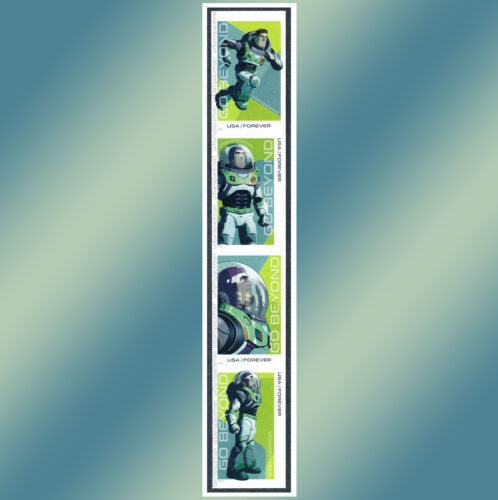 5712c 5709a-5712a Buzz Lightyear Vert Strip 4 Designs Imperf Running Buzz first - Afbeelding 1 van 1