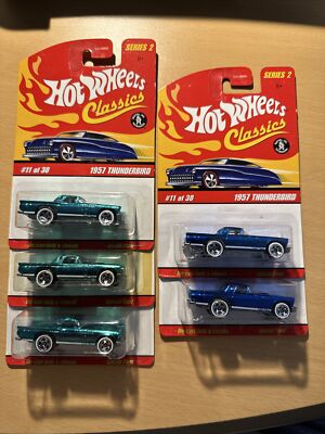 (5) Hot Wheels Series 2 Classics # 11 Of 30 1957 THUNDERBIRD Spectraflame H391