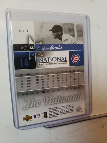 ERNIE BANKS - MLB HOF - 044/750 - NATIONAL - PROMO - CARD - 2005 - UPPER DECK - Picture 3 of 3