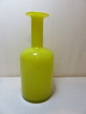 1970 Cased Otto Brauer bright yellow gulvase for Holmgaard  decanter no stopper