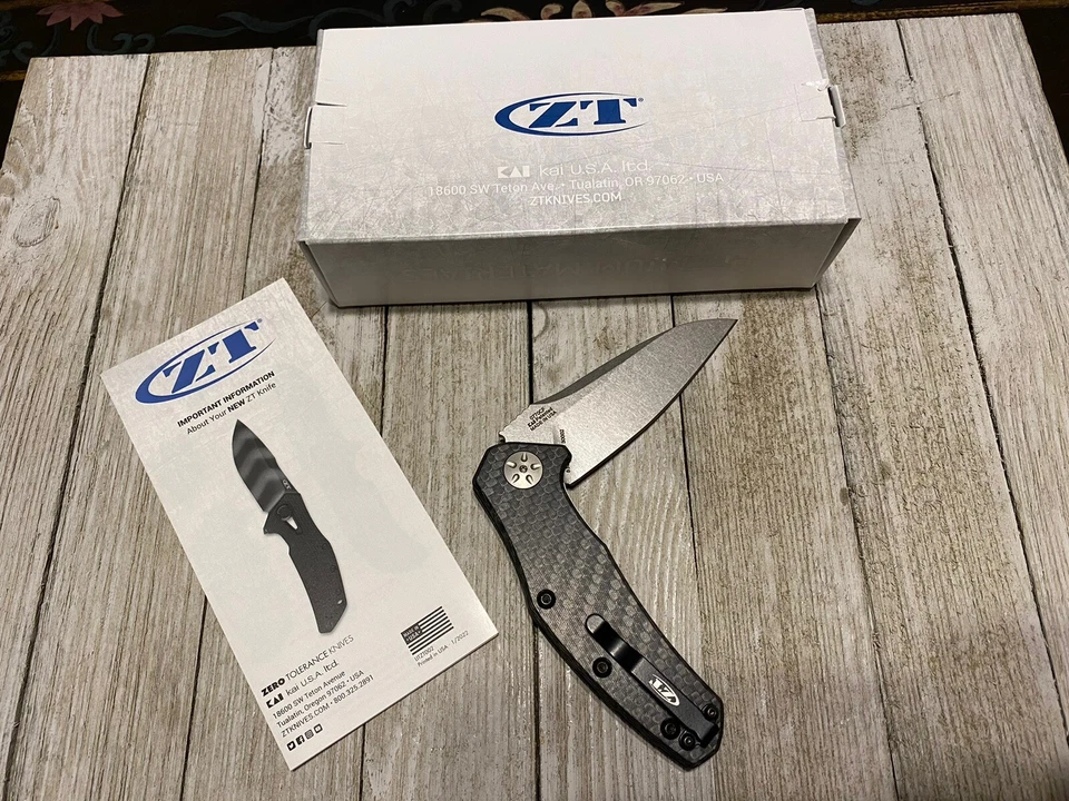 零容忍辅助开放ZT文件夹碳纤维口袋刀S35VN 0770CF — 第 2/4 张图片