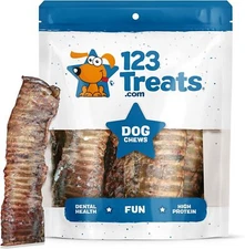Trachea Chews for dogs  | 100% Natural Beef Treats by 123 Treats
