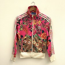 Adidas The Farm Rio Jardineto Jacket Women's Uk 8 Pink Floral Track Top
