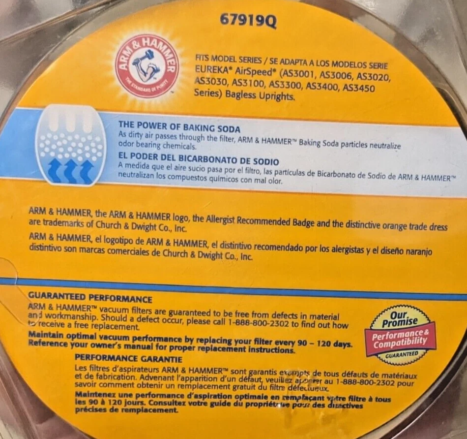 Filtro eliminador de olores Eureka EF-7Arm & Hammer sin fragancia - 2 paquetes Foto 2 de 2
