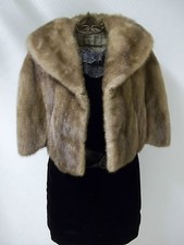 Soft Silky Tan Mink Cape by Stanley Furs Bride Bridal Wedding or Formal SzMedium