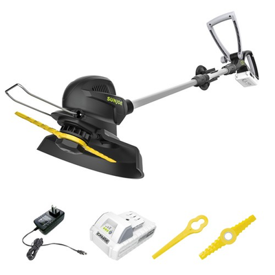 #ad #ad Sun Joe 10” Stringless Lawn Trimmer Charger SharperBlade Green 24V SB10 LTE $129.99