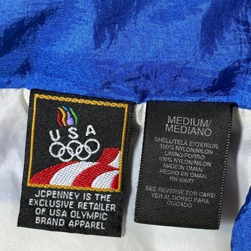 Vintage 90s USA Olympics Team Blue Vibrant Windbreake… - Gem