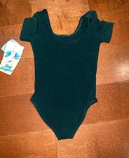 body wrappers girls leotard green 6x-7 NWT