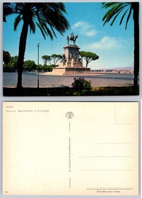 Vintage Postcard Rome Gianicolo Garibaldi Monument Kodak Ektachrome Italy