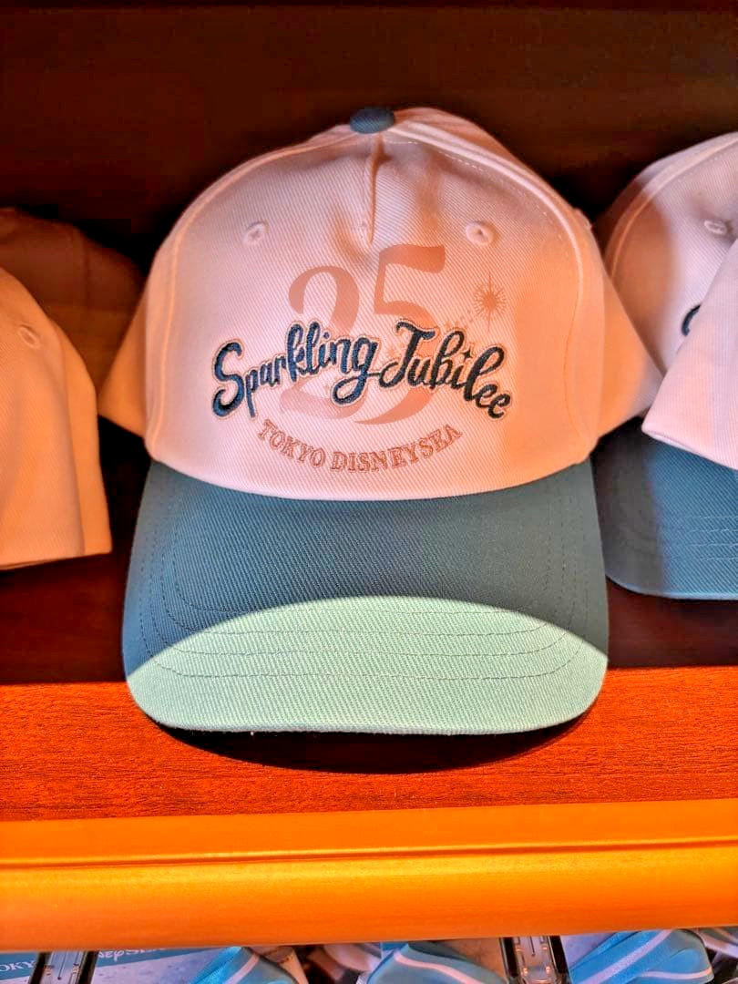 Tokyo Disney Sea 25th Anniversary Cap 58cm White & Blue Sparkling