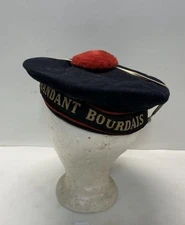 French Navy Beret Hat Commandant Bourdais Sailor Cap Wool Pom Pom Size 56