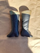 Disney Anna From Frozen Black Boots with Gold Glitter Boots