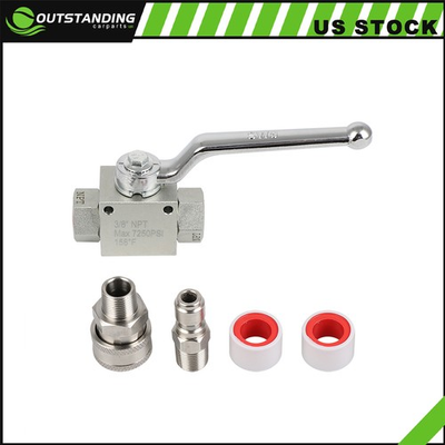 #ad Stainless Steel High Pressure Washer Ball Valve Kit for Power Washer Hose 3 8 In $35.99