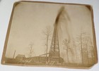 Rare Antique Ohio Oil Well Derricks Strike Shot Landscape Cabinet Card Photo! OH — photo 2