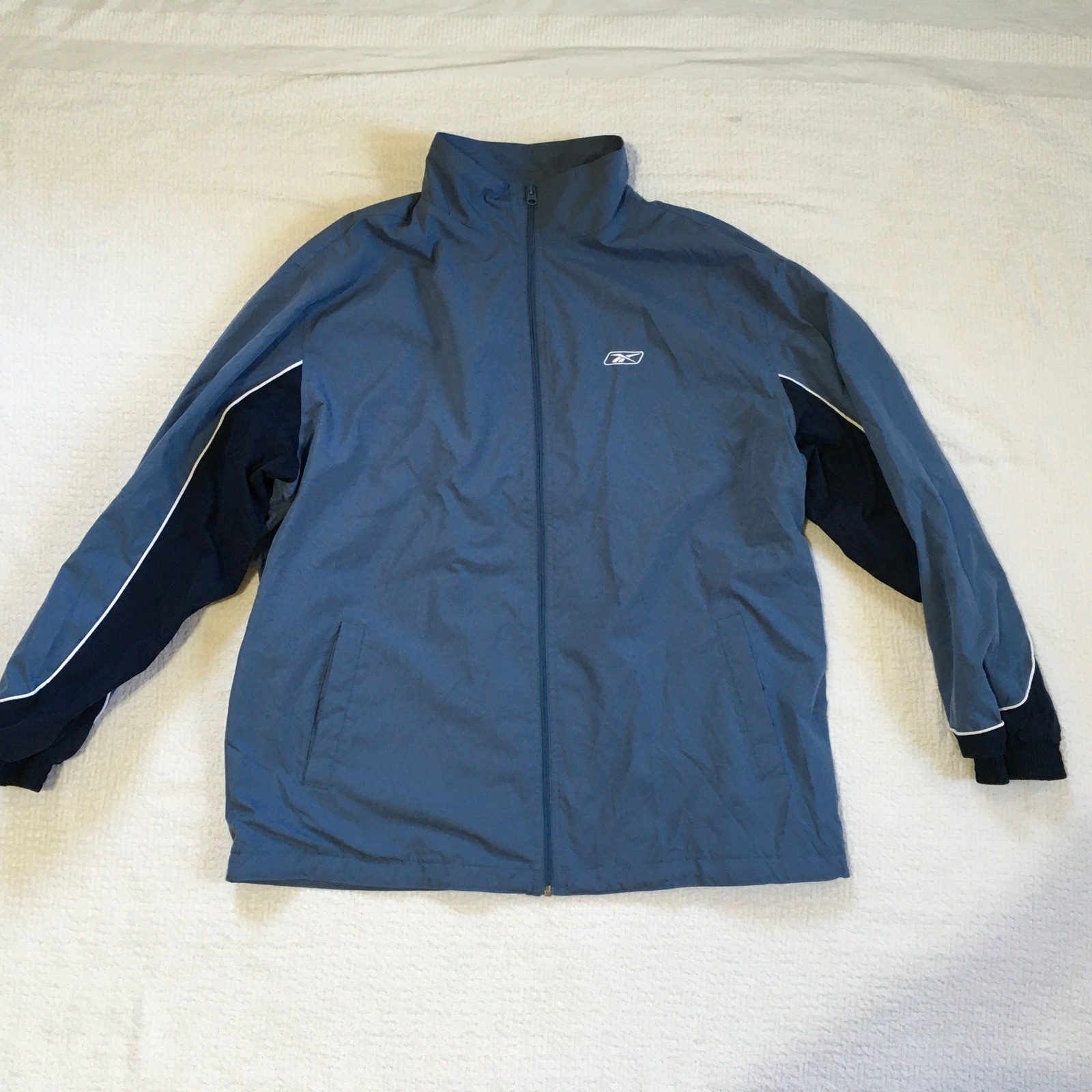 Reebok Mens 2XL Tracksuit Set Blue Navy Full Zip Windbreaker Jacket Track Pants thumbnail 2