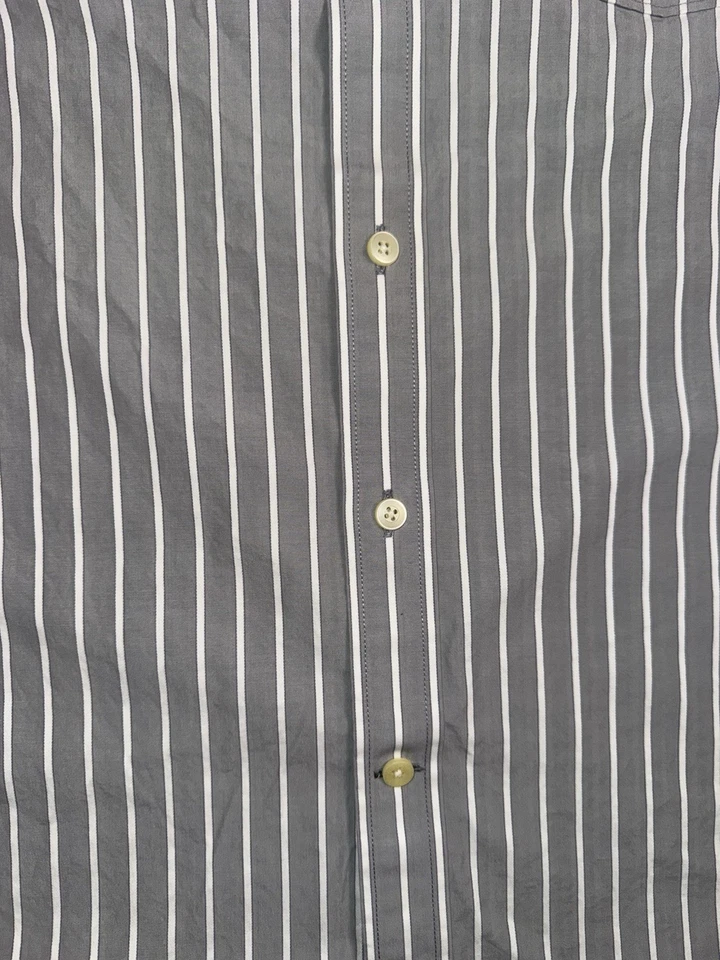 Camisa de manga larga Abercrombie & Fitch para hombre extra grande gris a rayas con botones Foto 4 de 4