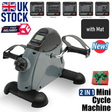 Mini Exercise Bike Pedal Exerciser Machine Foot Leg & Arm Recovery Peddle w/ Mat