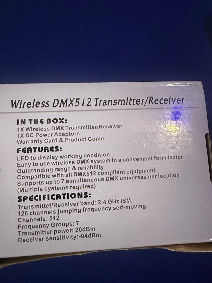 DMX Wireless, CHINLY 8pcs 2.4G DMX 512 1 Male Transmitter & 7 Female Receivers - Image 2 of 4