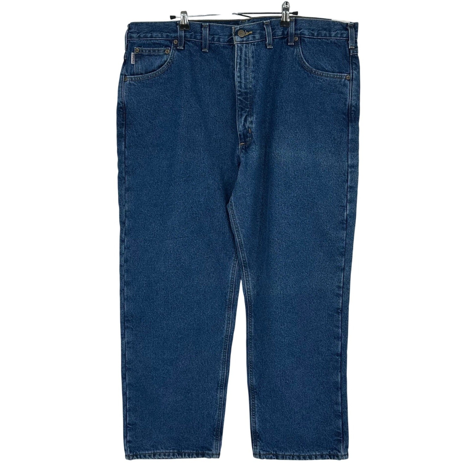 NWT Vntg Carhartt B172 DST Relaxed Fit Flannel Lined Jeans Mens 44x30 Blue Denim thumbnail 2