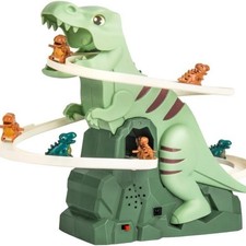 Race Track Toy Climbing Stairs Toys Roller Coaster Toy with 3 Dinosaurs Track S